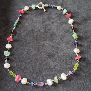 Silpada Sterling Silver & Bead / Stone Necklace